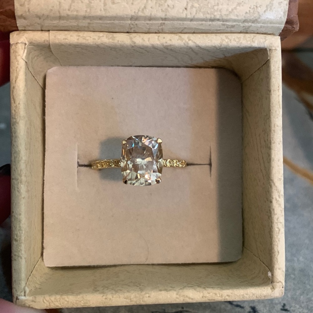 Lab Created Champagne Diamond Ring